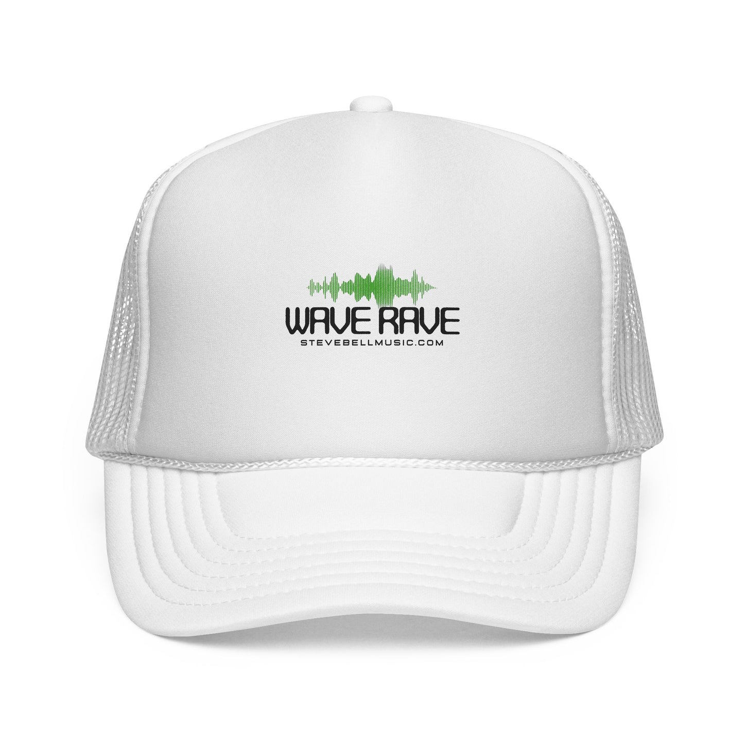Wave Rave Trucker Hat — Retro Soundwave Mesh Cap for Music Fans