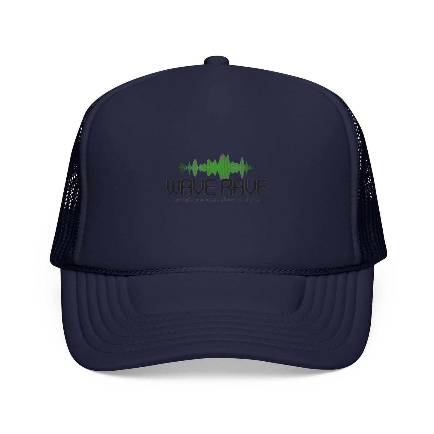 Wave Rave Trucker Hat — Retro Soundwave Mesh Cap for Music Fans