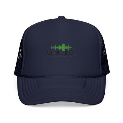 Wave Rave Trucker Hat — Retro Soundwave Mesh Cap for Music Fans