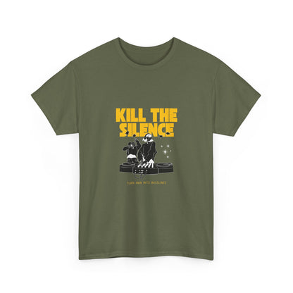 Kill The Silence DJ T-Shirt — Graphic DJ Tee for Nightclub DJs & EDM Fans