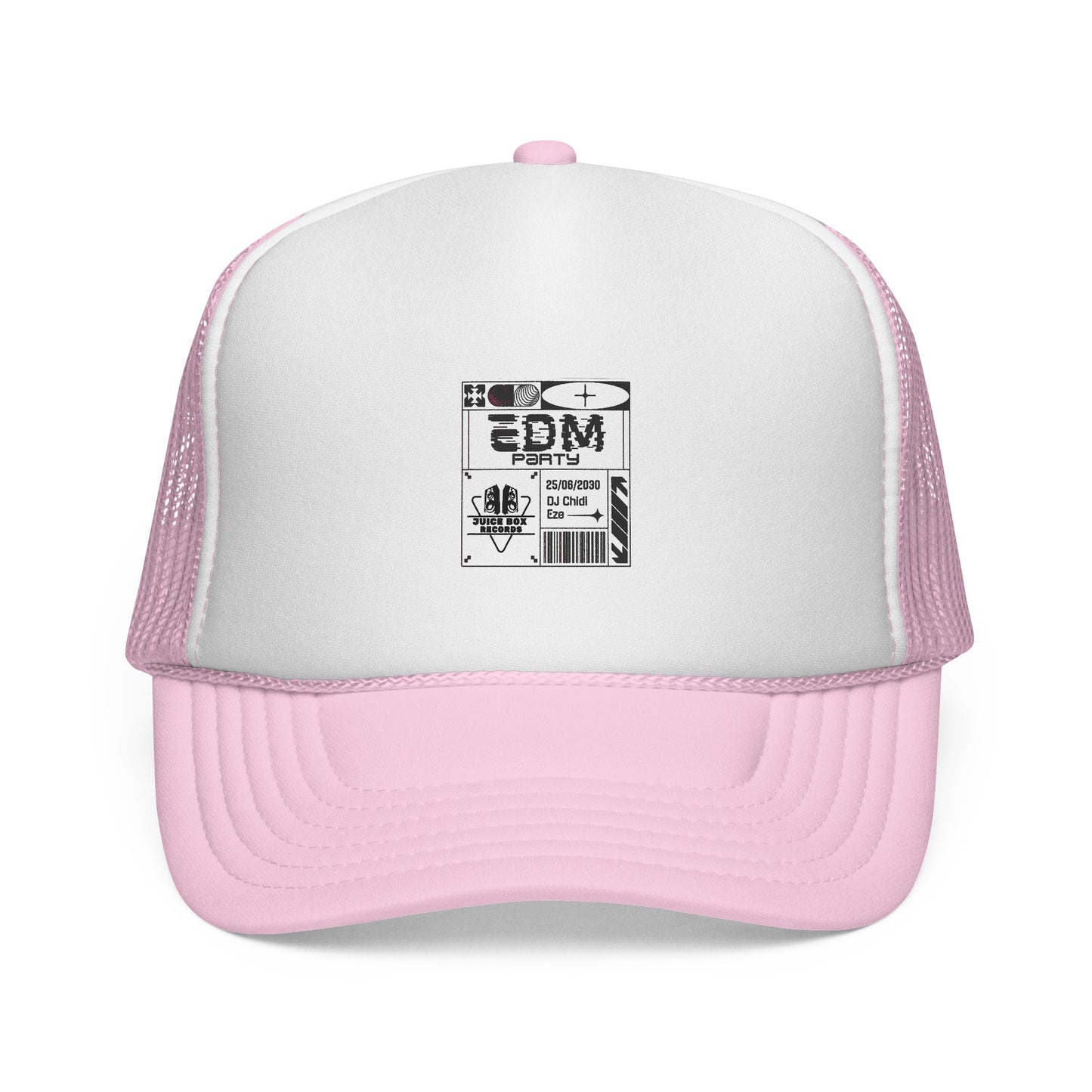 Red Trucker Hat with Retro Comic Patch Design