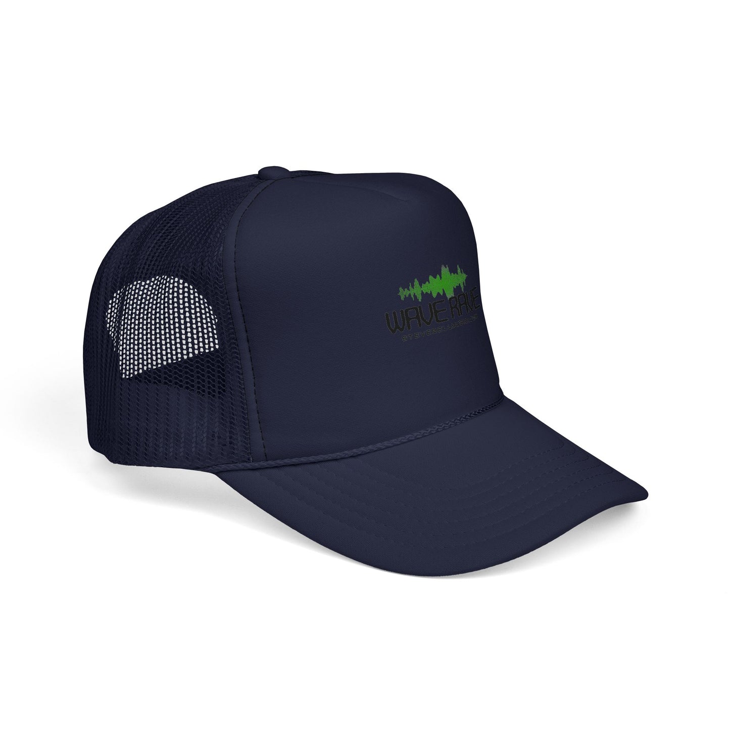 Wave Rave Trucker Hat — Retro Soundwave Mesh Cap for Music Fans