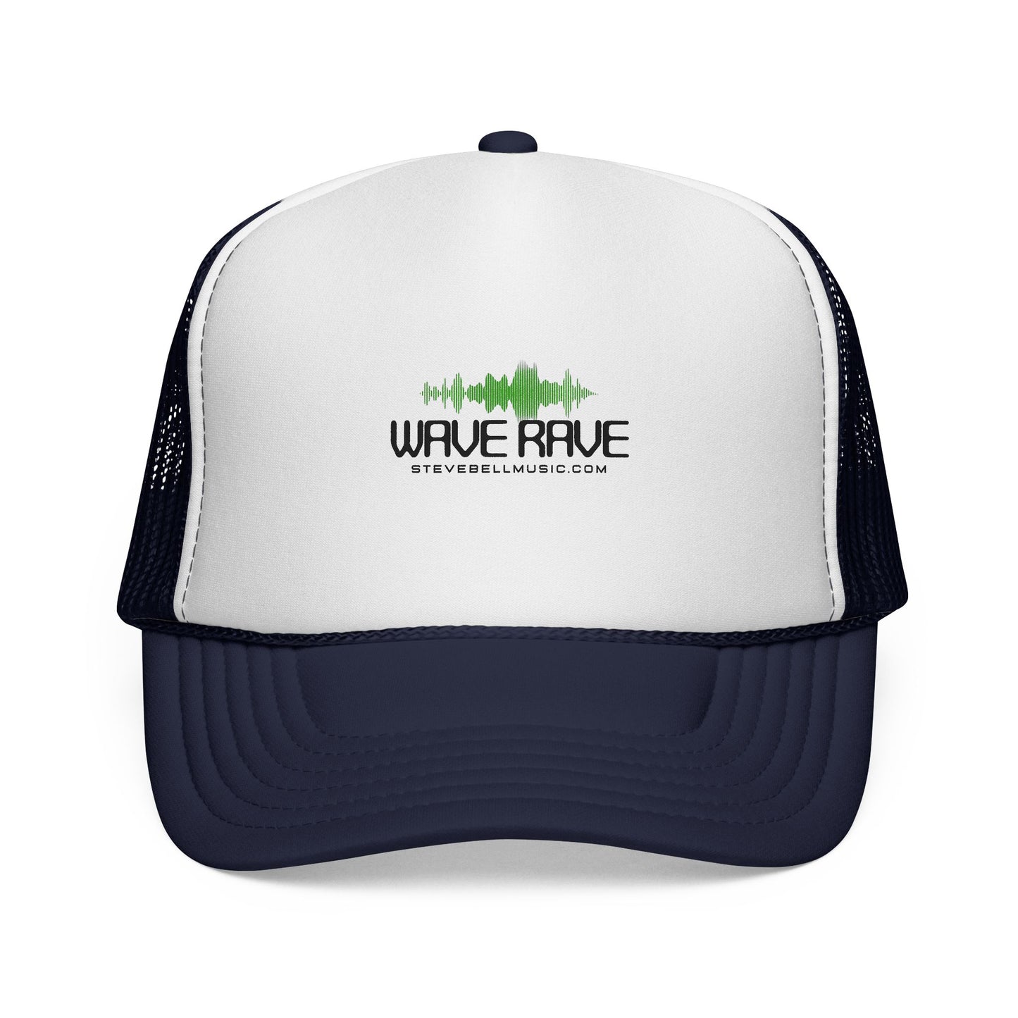 Wave Rave Trucker Hat — Retro Soundwave Mesh Cap for Music Fans