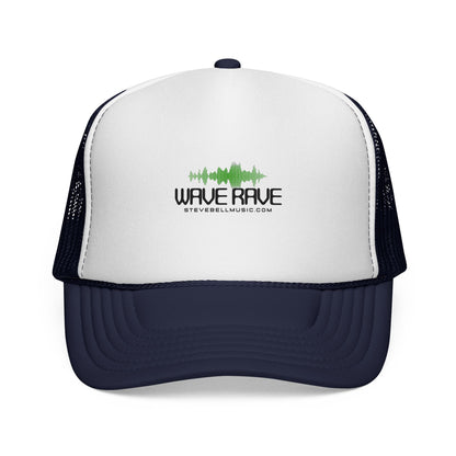 Wave Rave Trucker Hat — Retro Soundwave Mesh Cap for Music Fans