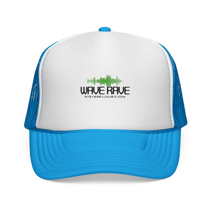 Wave Rave Trucker Hat — Retro Soundwave Mesh Cap for Music Fans