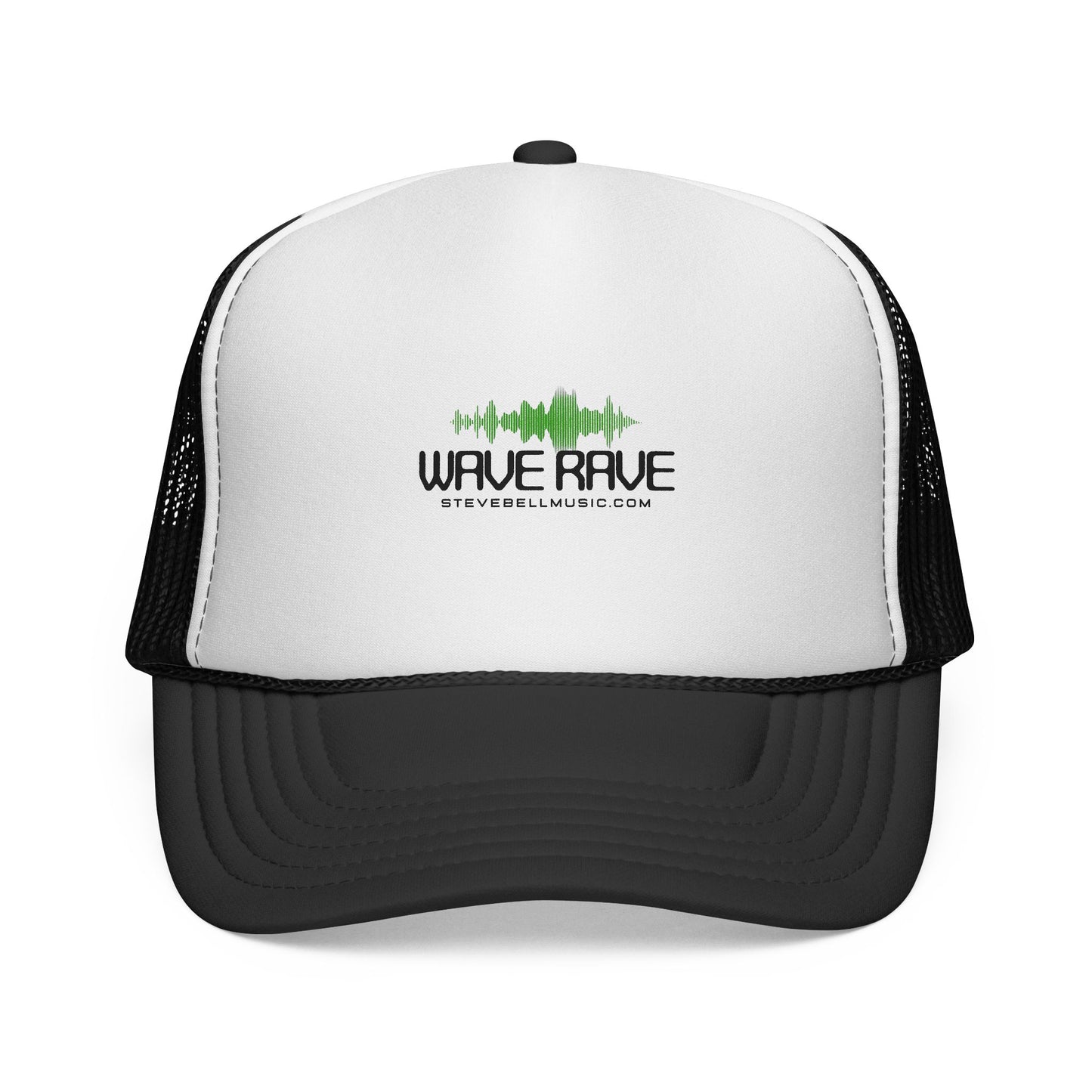 Wave Rave Trucker Hat — Retro Soundwave Mesh Cap for Music Fans