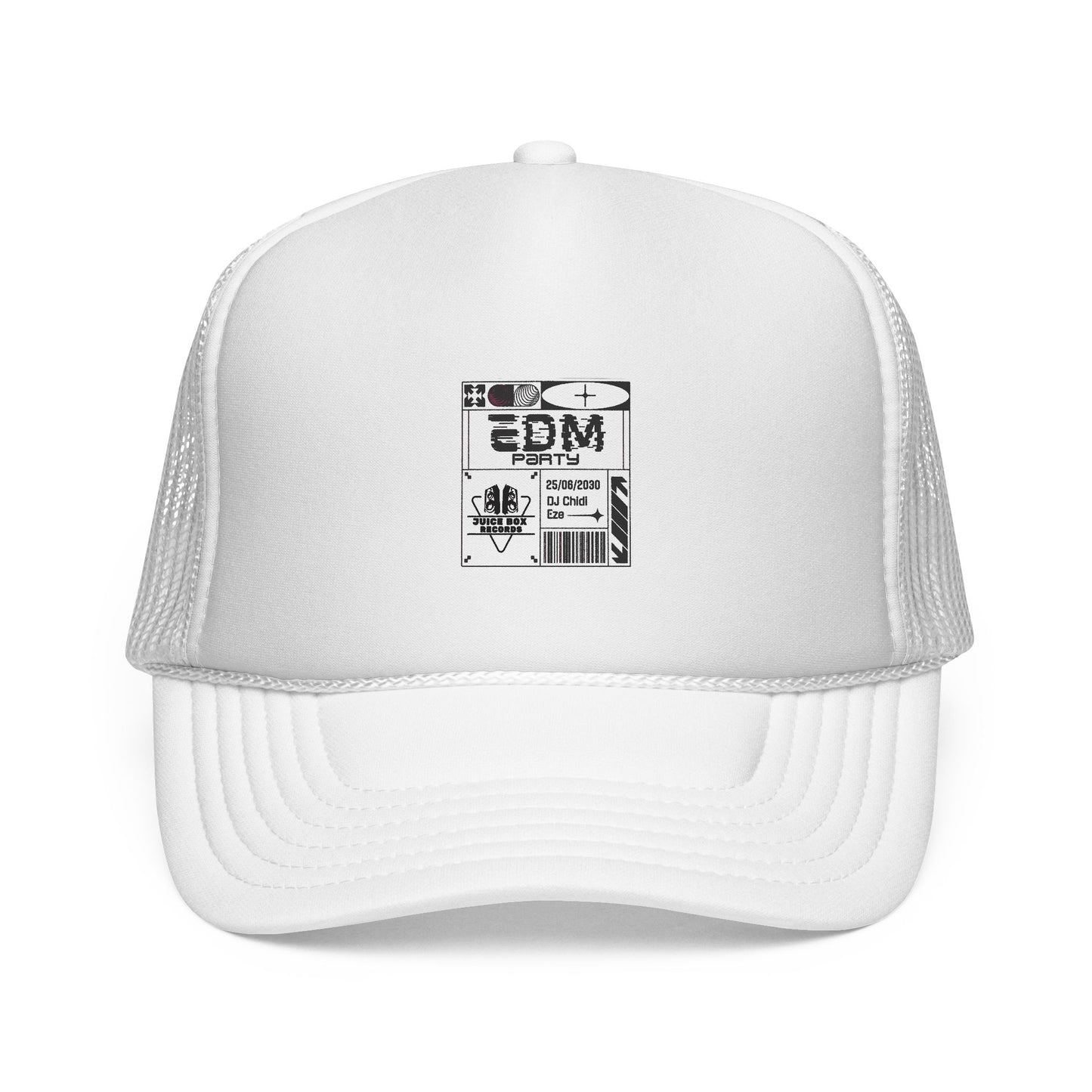 Red Trucker Hat with Retro Comic Patch Design